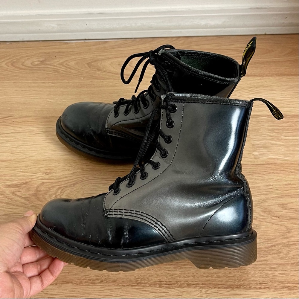 Dr. Martens 1490 Silver Ombré Metallic Boots